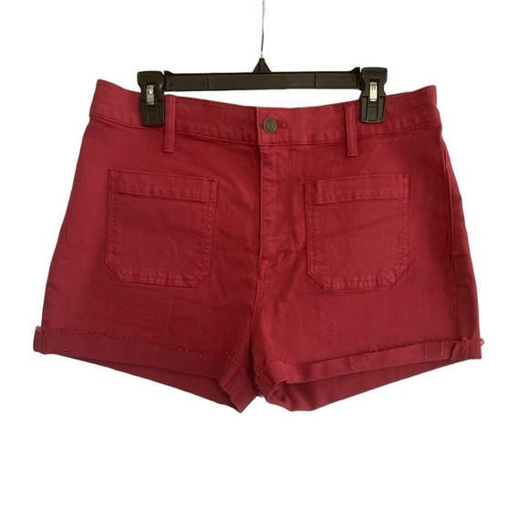 Madewell High-Rise Denim Shorts: Gar-ment-Dyed Edition Deep Red Size 31 - Picture 1 of 11